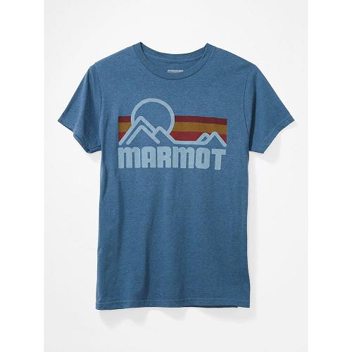 Marmot Coastal Clothes - Mens T-Shirts Blue Grey CA7814953 Canada